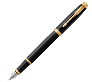 Parker IM 2094151 Fine Nib + Converter TB Matt Black Gold Trim Fountain Pen