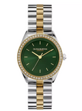Olivia Burton Green Dial Two Tone Stainless Steel Watch