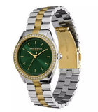 Olivia Burton Green Dial Two Tone Stainless Steel Watch