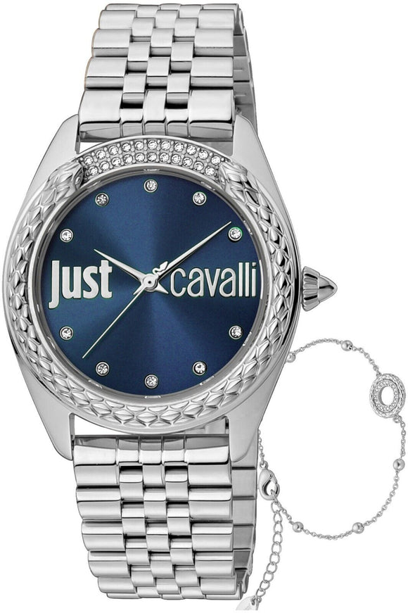 Just Cavalli Women's Animalier JC1L195M0055 Quartz Watch | Glam Chic Snake Blue Dial