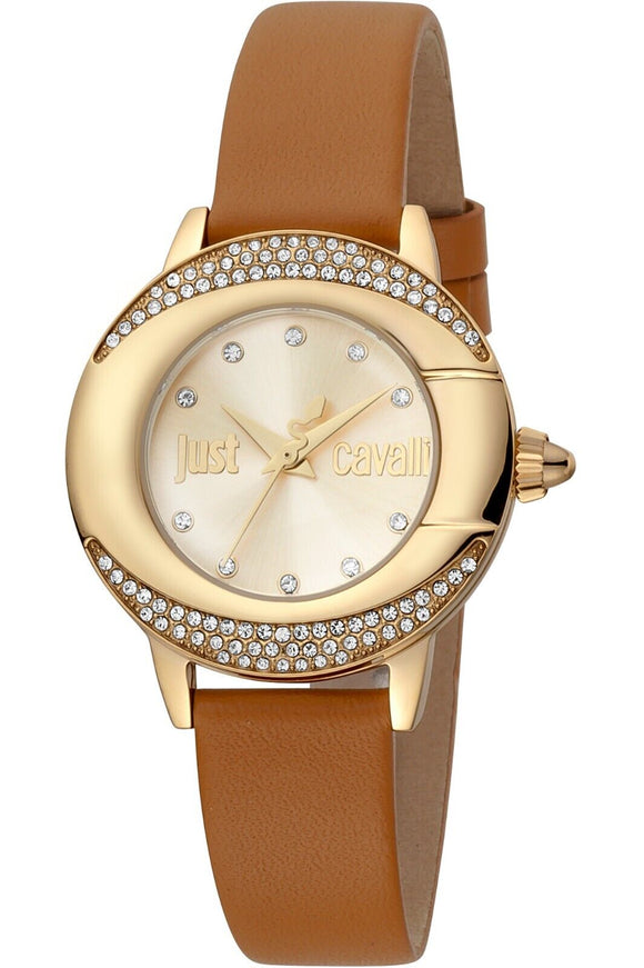 Just Cavalli Glam Chic JC1L150L0025 Women's Brown Leather Analog Dial Watch